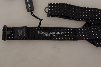 Black White Polka Dot Adjustable Neck Papillon Bow Tie Dolce & Gabbana