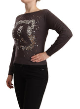 Brown Wool Sequined Long Sleeves Pullover Sweater John Galliano