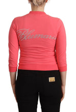 Pink 3/4 Sleeve Zip Embellished Sweater Blumarine