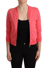 Pink 3/4 Sleeve Zip Embellished Sweater Blumarine