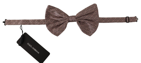 Gray Fantasy Print Adjustable Neck Papillon Bow Tie Dolce & Gabbana