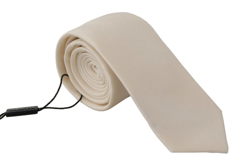 Off-White 100% Silk Slim Adjustable  Accessory Necktie Dolce & Gabbana