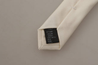 Off-White 100% Silk Slim Adjustable  Accessory Necktie Dolce & Gabbana