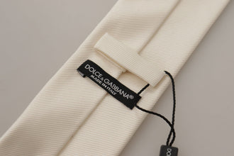 Off-White 100% Silk Slim Adjustable  Accessory Necktie Dolce & Gabbana