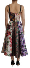 Dress Midi Patchwork Floral Jaquard Silk Dolce & Gabbana