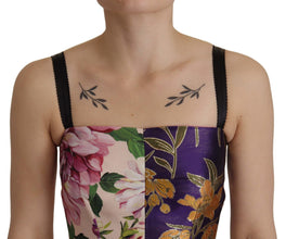 Dress Midi Patchwork Floral Jaquard Silk Dolce & Gabbana