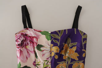 Dress Midi Patchwork Floral Jaquard Silk Dolce & Gabbana