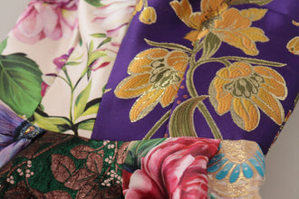 Dress Midi Patchwork Floral Jaquard Silk Dolce & Gabbana