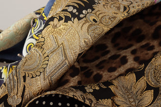 Multicolor Double-Breasted Patchwork Jacquard Blazer Jacket Dolce & Gabbana