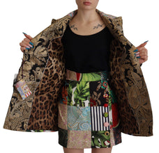 Multicolor Double-Breasted Patchwork Jacquard Blazer Jacket Dolce & Gabbana