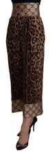 Brown Leopard Gold Jacquard High Waist Pants Dolce & Gabbana