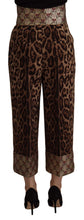 Brown Leopard Gold Jacquard High Waist Pants Dolce & Gabbana