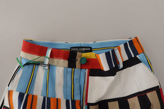 Multicolor Striped High Waist Cotton Pants Dolce & Gabbana