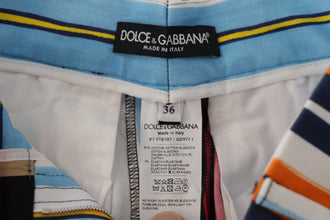Multicolor Striped High Waist Cotton Pants Dolce & Gabbana