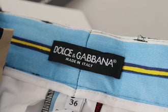 Multicolor Striped High Waist Cotton Pants Dolce & Gabbana
