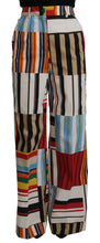 Multicolor Striped High Waist Cotton Pants Dolce & Gabbana
