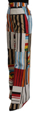 Multicolor Striped High Waist Cotton Pants Dolce & Gabbana