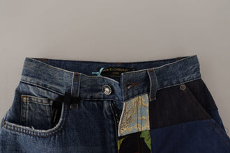 Blue Jeans Jacquard Majolica High Waist Pants Dolce & Gabbana
