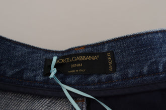 Blue Jeans Jacquard Majolica High Waist Pants Dolce & Gabbana