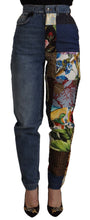 Blue Jeans Jacquard Majolica High Waist Pants Dolce & Gabbana