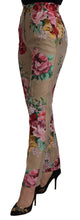 Beige Floral Dress Formal High Waist Pants Dolce & Gabbana