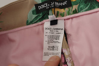 Beige Floral Dress Formal High Waist Pants Dolce & Gabbana