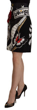 Black Love Clock Sequined Piano Skirt Dolce & Gabbana