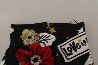 Black Love Clock Sequined Piano Skirt Dolce & Gabbana