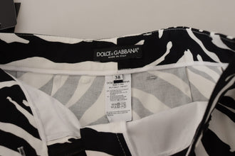 Black White Cotton Stretch Hot Pants Shorts Dolce & Gabbana