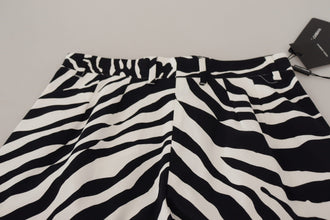 Black White Cotton Stretch Hot Pants Shorts Dolce & Gabbana
