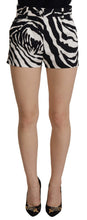 Black White Cotton Stretch Hot Pants Shorts Dolce & Gabbana