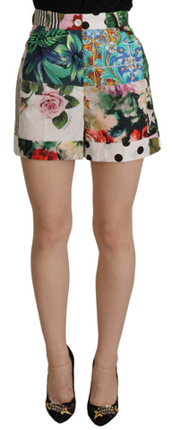 Multicolor High Waist Hot Pants Shorts Dolce & Gabbana