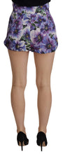 Purple Anemone High Waist Hot Pants Shorts Dolce & Gabbana