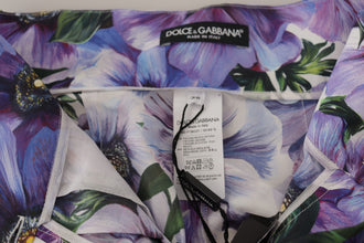 Purple Anemone High Waist Hot Pants Shorts Dolce & Gabbana