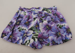 Purple Anemone High Waist Hot Pants Shorts Dolce & Gabbana