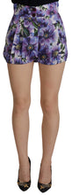 Purple Anemone High Waist Hot Pants Shorts Dolce & Gabbana