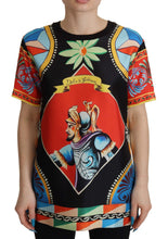 Multicolor Soldier Carretto Silk Top  T-shirt Dolce & Gabbana