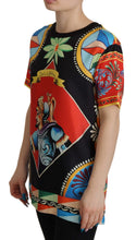 Multicolor Soldier Carretto Silk Top  T-shirt Dolce & Gabbana