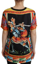 Multicolor Soldier Carretto Silk Top  T-shirt Dolce & Gabbana