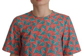 Pink Sail Boat Print Cotton T-shirt Dolce & Gabbana
