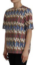 White Pencil Print Cotton T-shirt Blouse Dolce & Gabbana