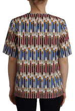 White Pencil Print Cotton T-shirt Blouse Dolce & Gabbana