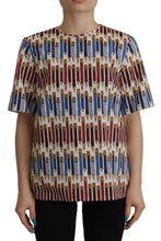 White Pencil Print Cotton T-shirt Blouse Dolce & Gabbana