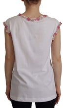White DG Crown Floral Sequin T-shirt Dolce & Gabbana