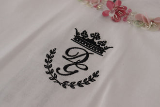 White DG Crown Floral Sequin T-shirt Dolce & Gabbana