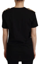 Black Logo Motive Crewneck Cotton T-shirt Dolce & Gabbana