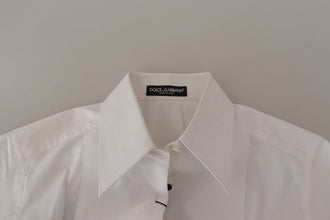 White Sleeveless Tuxedo Formal Blouse Top Dolce & Gabbana