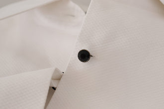 White Sleeveless Tuxedo Formal Blouse Top Dolce & Gabbana