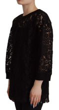 Black Floral Lace Pullover Sicily Blouse Dolce & Gabbana