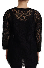 Black Floral Lace Pullover Sicily Blouse Dolce & Gabbana